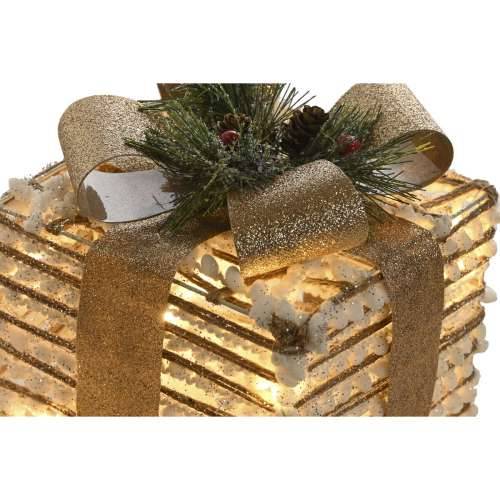 Božićni ukras DKD Home Decor Bijela zlatan Prirodno 25 x 25 x 25 cm (3 Dijelovi) Cijena