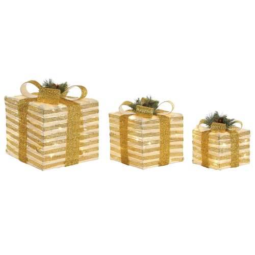 Božićni ukras DKD Home Decor Bijela Crvena zlatan 25 x 25 x 25 cm (3 Dijelovi) Cijena