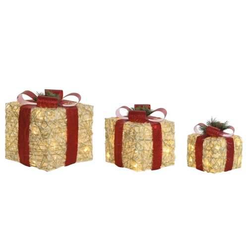 Božićni ukras DKD Home Decor Bijela Crvena zlatan 25 x 25 x 25 cm (3 Dijelovi) Cijena