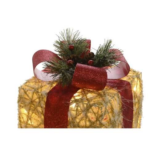 Božićni ukras DKD Home Decor Bijela Crvena zlatan 25 x 25 x 25 cm (3 Dijelovi) Cijena