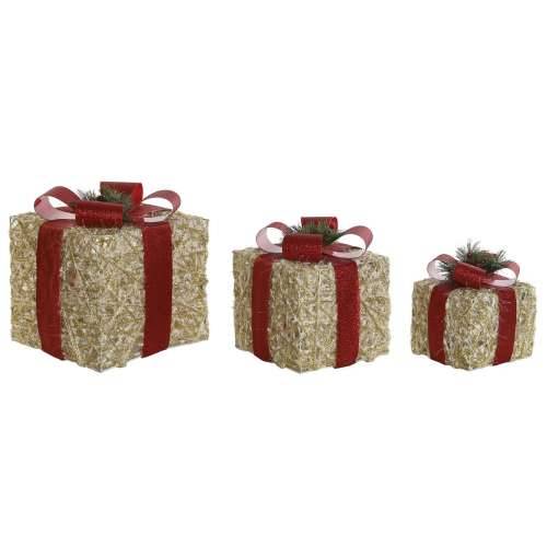 Božićni ukras DKD Home Decor Bijela Crvena zlatan 25 x 25 x 25 cm (3 Dijelovi) Cijena