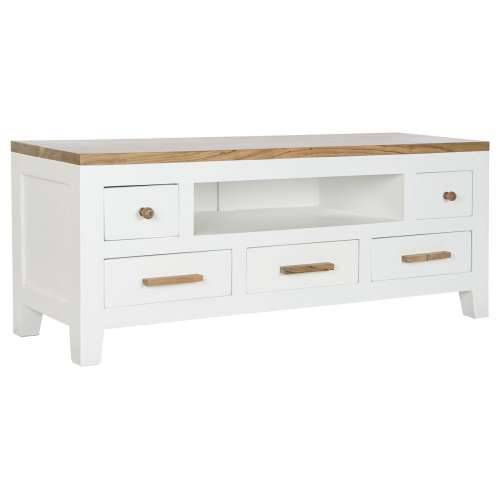 Namještaj za TV kabinet DKD Home Decor Bijela Smeđa Drvo akacije Drvo Manga 125 x 40 x 50 cm Cijena