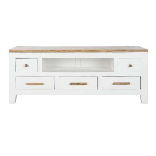 Namještaj za TV kabinet DKD Home Decor Bijela Smeđa Drvo akacije Drvo Manga 125 x 40 x 50 cm Cijena