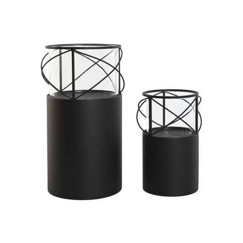 Svijećnjak Home ESPRIT Crna Metal Kristal 24,5 x 24,5 x 46 cm (2 kom.) Cijena