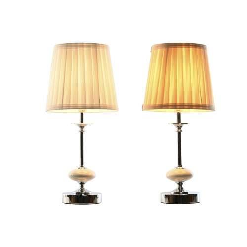 Stolna svjetiljka Home ESPRIT Bijela Bež Metal Porculan 25 W 220 V 20 x 20 x 44 cm (2 kom.) Cijena