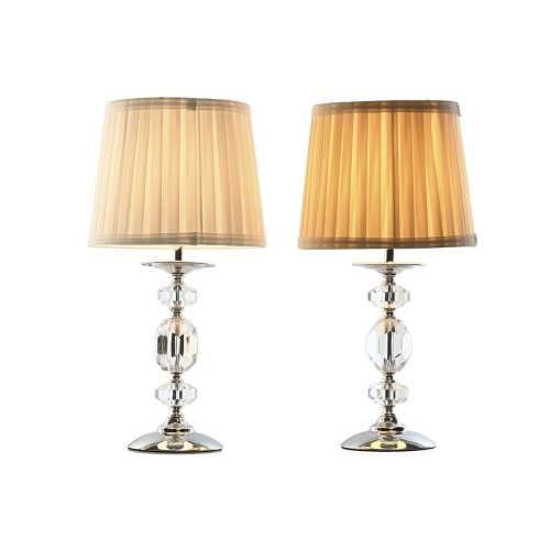 Stolna svjetiljka Home ESPRIT Bijela Bež Metal 25 W 220 V 22 x 22 x 45 cm (2 kom.) Cijena