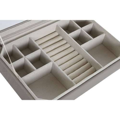Kutija za nakit Home ESPRIT Bež Kristal 30 x 21 x 6 cm Cijena