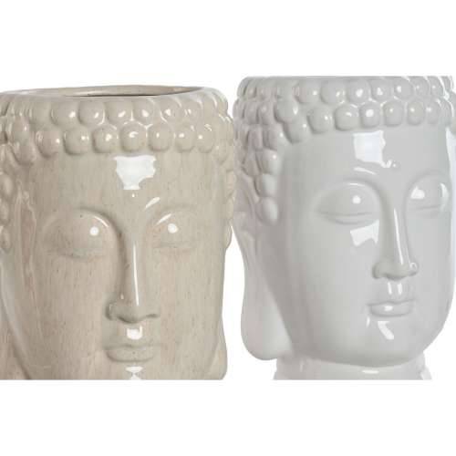 Tegla za biljke Home ESPRIT Bijela Bež Keramika 15 x 15 x 25 cm (2 kom.) Cijena