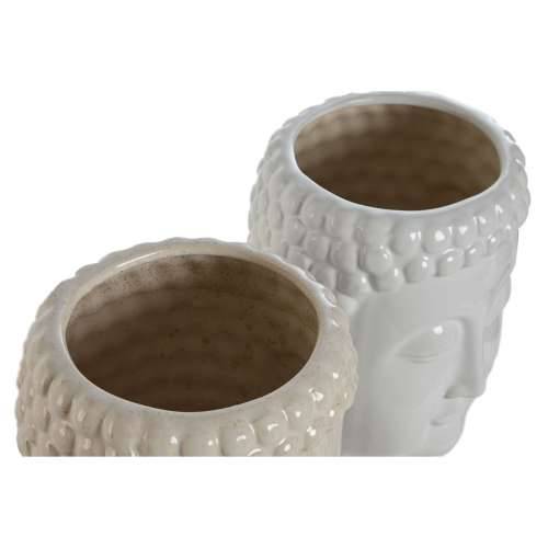 Tegla za biljke Home ESPRIT Bijela Bež Keramika 15 x 15 x 25 cm (2 kom.) Cijena