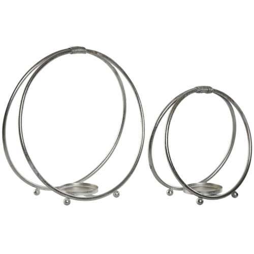 Svijećnjak Home ESPRIT Srebrna Metal 38 x 16 x 38,5 cm 38 x 16 x 39 cm (2 kom.) Cijena