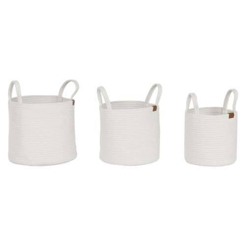 Set košara Home ESPRIT Bijela moderan 30 x 30 x 28 cm (3 Dijelovi) Cijena