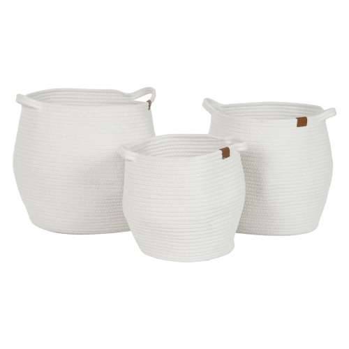 Set košara Home ESPRIT Bijela moderan 34 x 34 x 34 cm (3 Dijelovi) Cijena