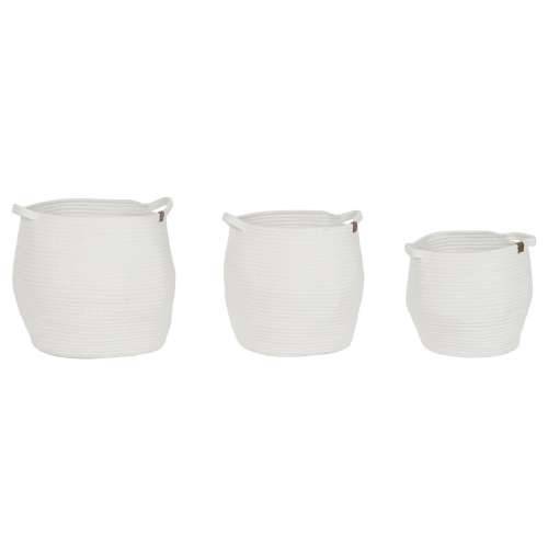 Set košara Home ESPRIT Bijela moderan 34 x 34 x 34 cm (3 Dijelovi) Cijena