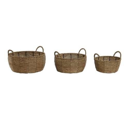 Set žardinjera Home ESPRIT Smeđa Metal Vlakna Tropsko 34 x 33 x 15 cm Cijena