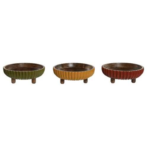 Stolni ukras Home ESPRIT Rumena Zelena Koraljni Kolonijalni 25 x 25 x 9 cm (3 kom.) Cijena