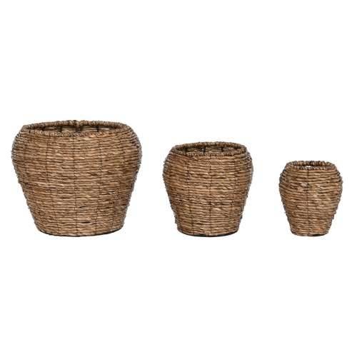 Set žardinjera Home ESPRIT Smeđa Metal Vlakna 41 x 41 x 32 cm Cijena