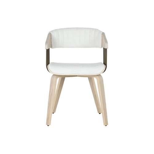 Blagavaonska stolica Home ESPRIT Bijela Poliester Drvo 51 x 55 x 76,5 cm Cijena