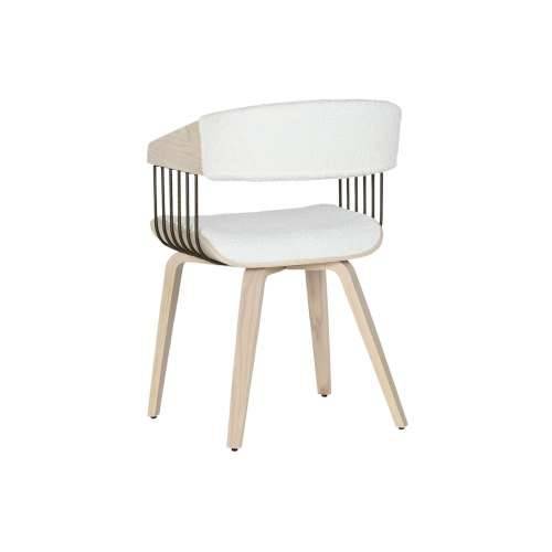 Blagavaonska stolica Home ESPRIT Bijela Poliester Drvo 51 x 55 x 76,5 cm Cijena