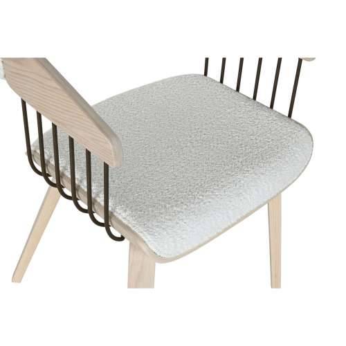 Blagavaonska stolica Home ESPRIT Bijela Poliester Drvo 51 x 55 x 76,5 cm Cijena