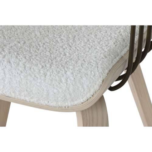 Blagavaonska stolica Home ESPRIT Bijela Poliester Drvo 51 x 55 x 76,5 cm Cijena
