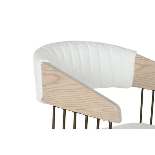 Blagavaonska stolica Home ESPRIT Bijela Poliester Drvo 51 x 55 x 76,5 cm Cijena