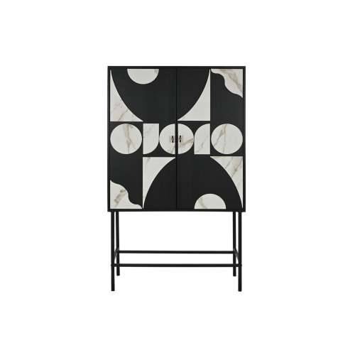 Ormarić Home ESPRIT Bijela Crna Metal Jela 100 x 40 x 170 cm Cijena