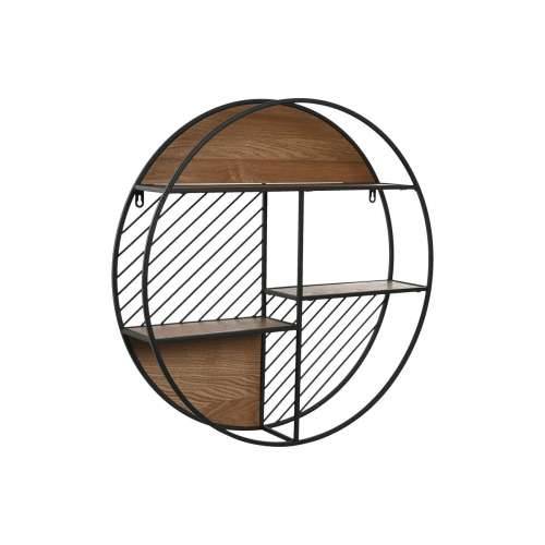 Polica Home ESPRIT Crna Prirodno Metal Drvo MDF 60 x 12 x 60 cm zidni Cijena