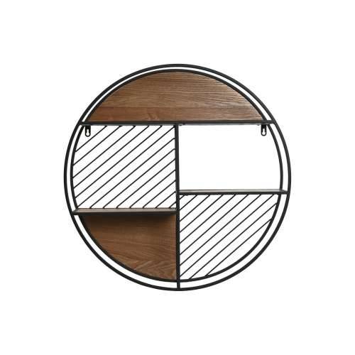 Polica Home ESPRIT Crna Prirodno Metal Drvo MDF 60 x 12 x 60 cm zidni Cijena