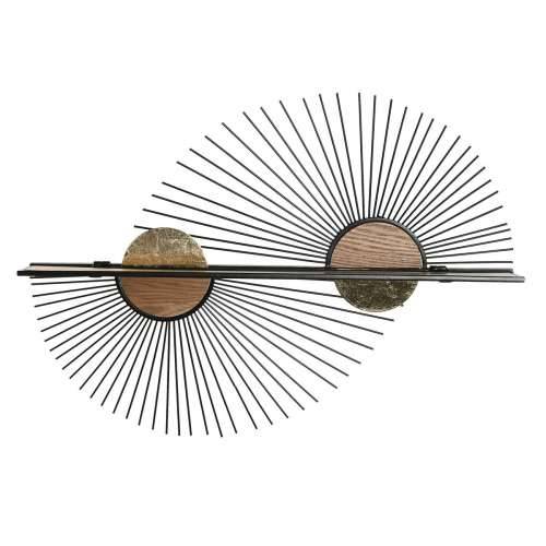 Polica Home ESPRIT Crna Prirodno Metal Drvo MDF 70 x 12 x 51 cm zidni Cijena