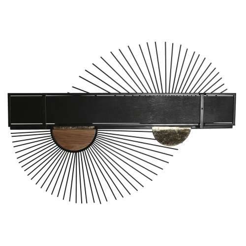 Polica Home ESPRIT Crna Prirodno Metal Drvo MDF 70 x 12 x 51 cm zidni Cijena