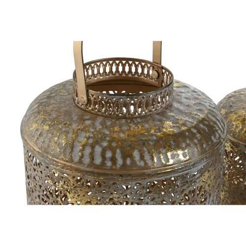 Set Svijećnjaka Home ESPRIT zlatan Metal 24 x 24 x 32 cm Cijena