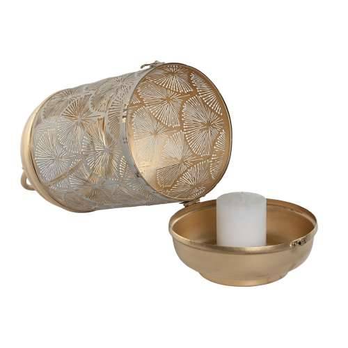 Set Svijećnjaka Home ESPRIT Bijela zlatan Metal 25 x 25 x 49 cm Cijena