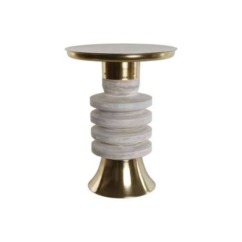Pomoćni stolić Home ESPRIT Bijela zlatan Drvo Metal 41 x 41 x 53 cm Cijena