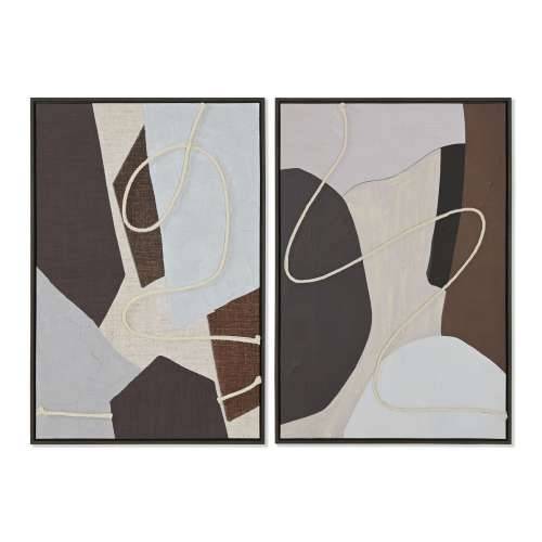 Slika Home ESPRIT Smeđa Bež Apstraktno gradski 63 x 4,5 x 93 cm (2 kom.) Cijena