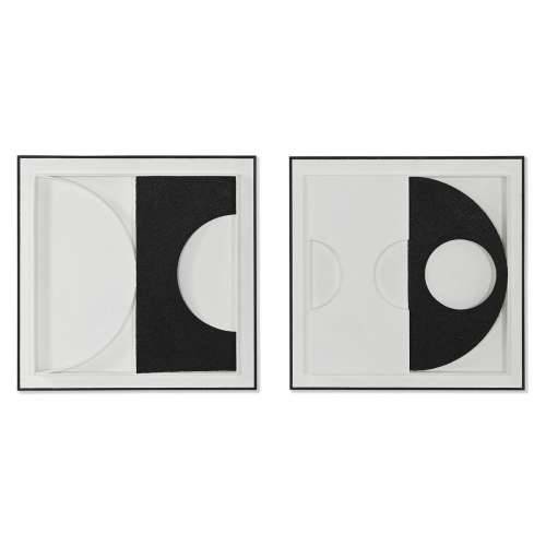 Slika Home ESPRIT Bijela Crna Apstraktno moderan 60 x 6,5 x 60 cm (2 kom.) Cijena
