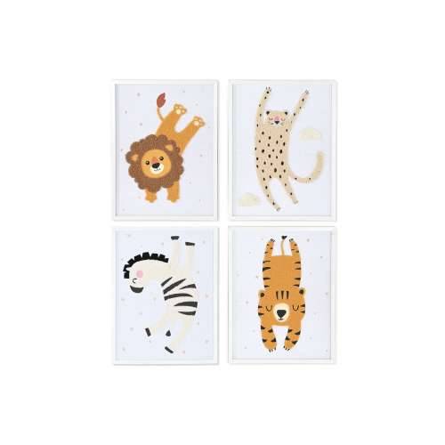 Slika Home ESPRIT Rumena Bijela Children’s Životinje 30 x 1,8 x 40 cm (4 kom.) Cijena