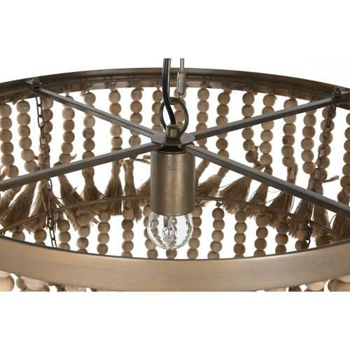 Stropna svjetiljka Home ESPRIT Smeđa Prirodno Drvo Metal 50 W 53 x 53 x 123 cm Cijena