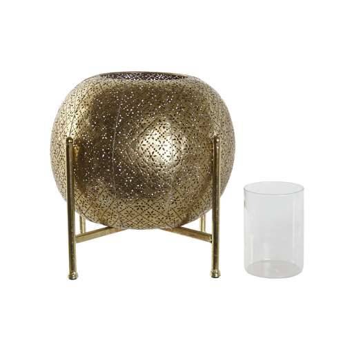 Svijećnjak Home ESPRIT zlatan Metal Kristal 29 x 29 x 26,5 cm Cijena