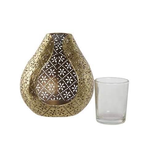 Svijećnjak Home ESPRIT zlatan Metal Kristal 12,5 x 11,5 x 13,5 cm Cijena