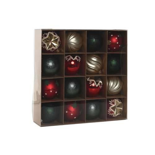 Globuri de Crăciun Home ESPRIT Crvena zlatan Polietilen 32,5 x 8 x 32,5 cm (16 Dijelovi) Cijena
