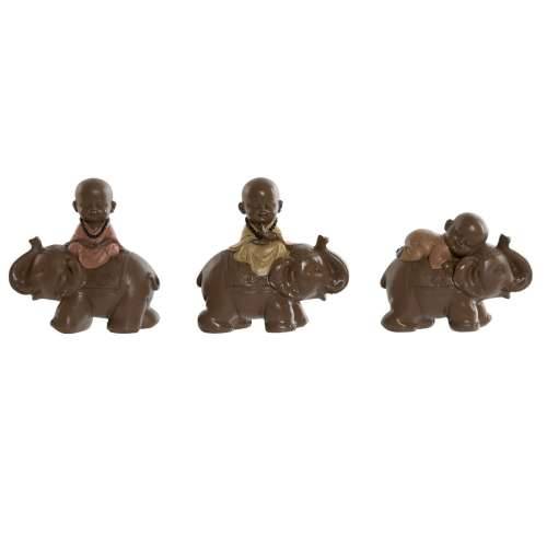 Ukrasna figura Home ESPRIT Smeđa Oranžna Koraljni Lime Smola Opat Orijentalno 13 x 6 x 12,5 cm (3 kom.) Cijena