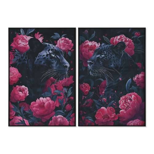 Slika Home ESPRIT Crna Roza 83 x 4 x 123 cm (2 kom.) Cijena