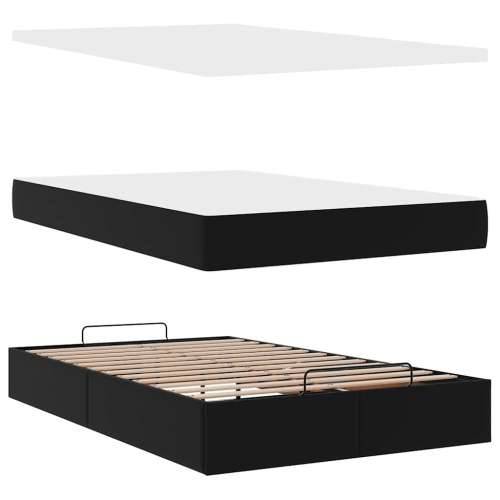 Otomanski okvir kreveta s madracem crni 120x190cm umjetna koža - Crna 120 x 190 Cijena