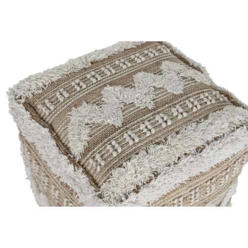 Naslonjač za Noge Home ESPRIT Bijela Smeđa 59 x 59 x 59 cm Cijena