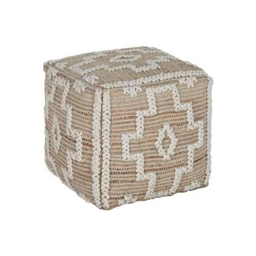 Naslonjač za Noge Home ESPRIT Bijela Prirodno 45 x 45 x 45 cm Cijena