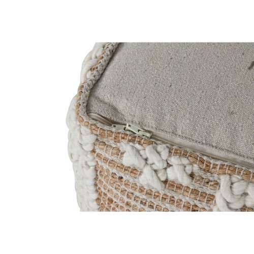 Naslonjač za Noge Home ESPRIT Bijela Prirodno 45 x 45 x 45 cm Cijena