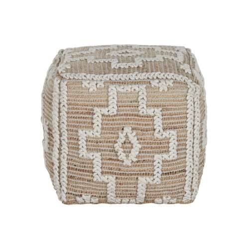 Naslonjač za Noge Home ESPRIT Bijela Prirodno 45 x 45 x 45 cm Cijena
