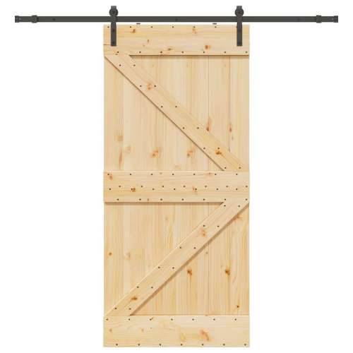 Klizna vrata s priborom za montažu 80 x 210 cm masivna borovina - 80 x 210 cm (213.5 cm) 1 Trokutasti Cijena