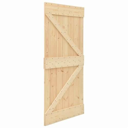 Klizna vrata s priborom za montažu 90 x 210 cm masivna borovina - 90 x 210 cm (213.5 cm) 1 Trokutasti Cijena