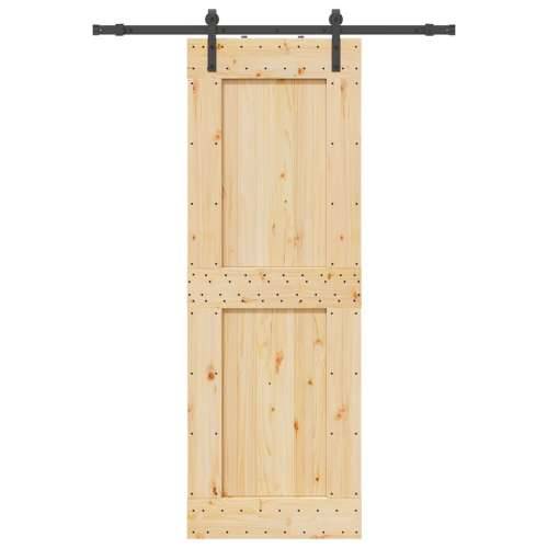 Klizna vrata s priborom za montažu 85 x 210 cm masivna borovina - 85 x 210 cm (152.5 cm) 1 Četvrtasto Cijena
